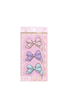 LoveShackFancy │ Yoobi Bows Enamel Magnet Set (3 magnets - pink, purple, blue)